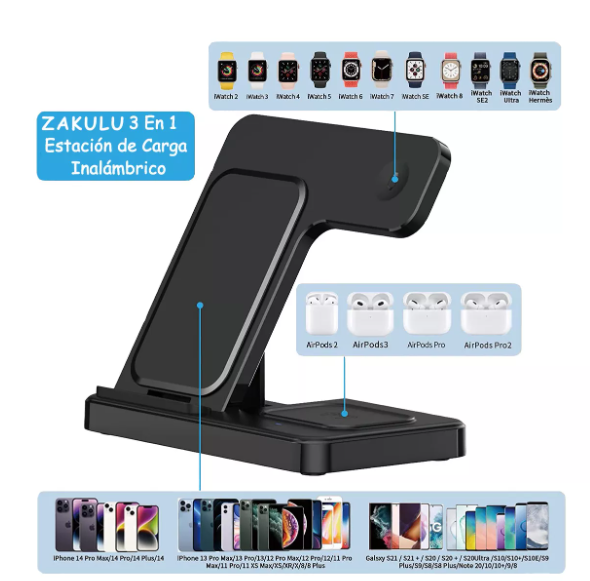 Estación de carga 3 en 1 Pro - Para iPhone, Apple Watch y AirPods