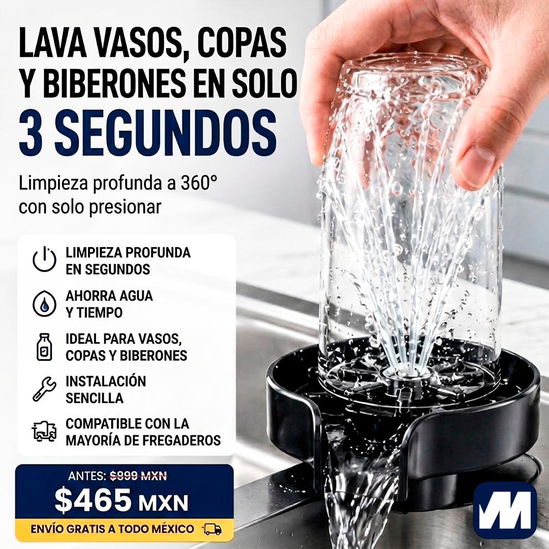 Lava vasos y copas en solo 3 segundos sin esfuerzo